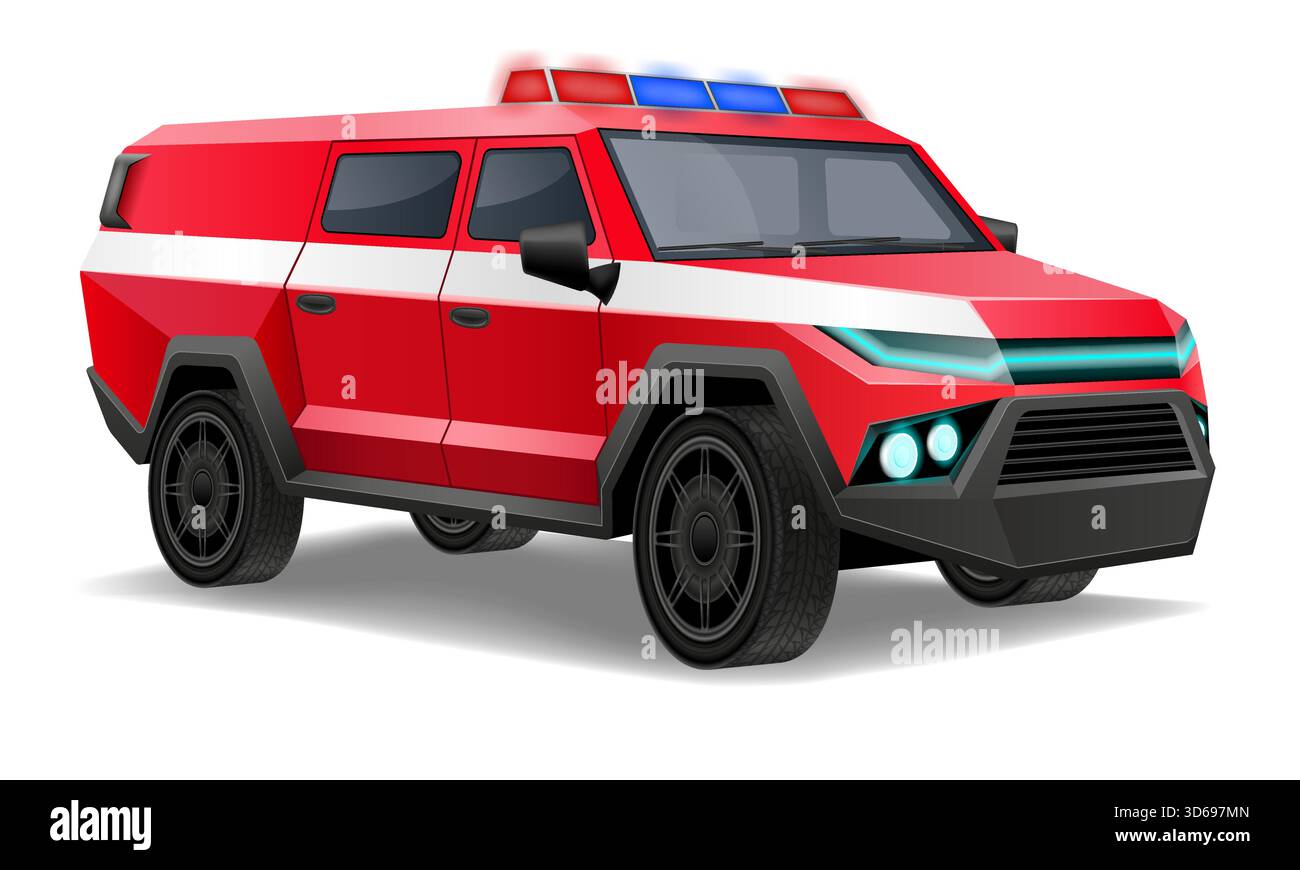 voiture hors route pour surmonter les restrictions et effectuer des tâches spéciales illustration vectorielle illustration vectorielle isolée sur fond blanc Illustration de Vecteur