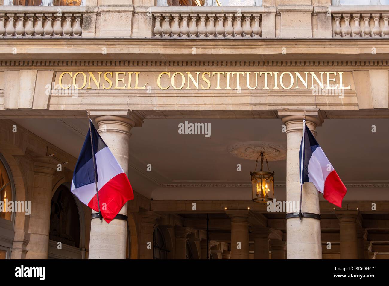 Signature du Conseil constitutionnel français, chargé de vérifier la conformité des lois à la constitution française et la régularité des élections Banque D'Images