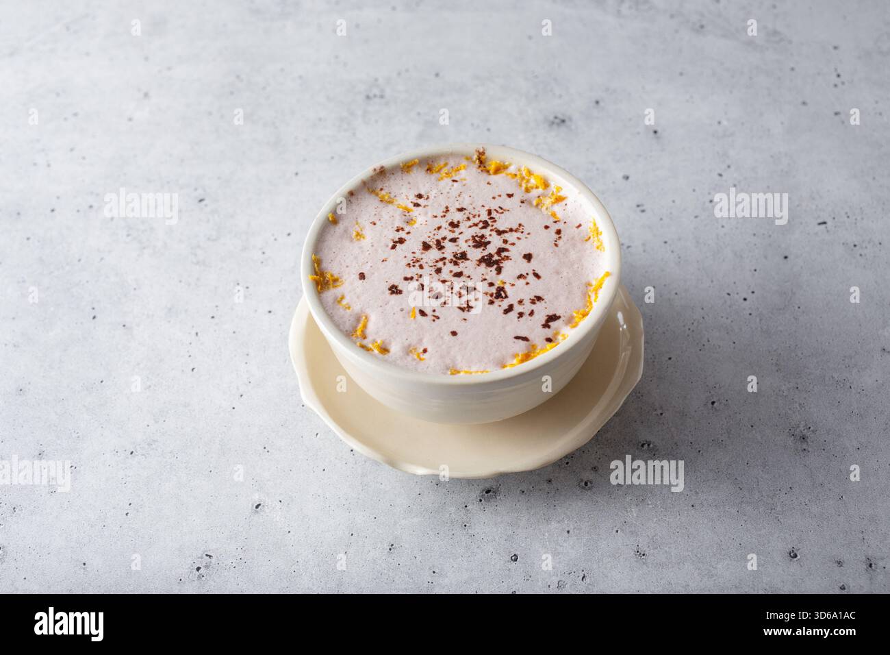 Vue sur une boisson au chocolat chaud. Banque D'Images