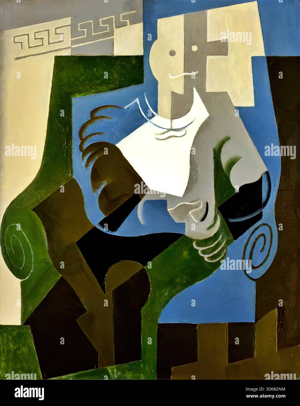 Juan gris – Arlequin assis (1920) Illustration de Vecteur