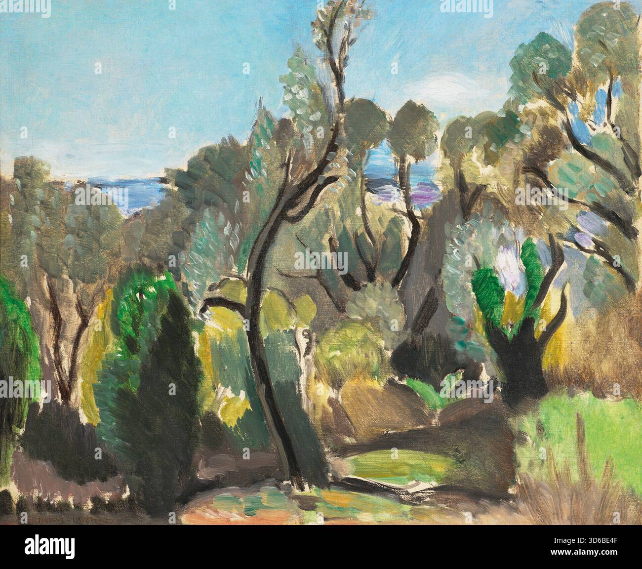 'Paysage aux environs de Nice ou les oliviers ou coin du Mont-Boron / paysage autour de Nice ou les oliviers ou coin du Mont-Boron. 1918. Henri Matisse (français, 1869 ? 1954) » Banque D'Images
