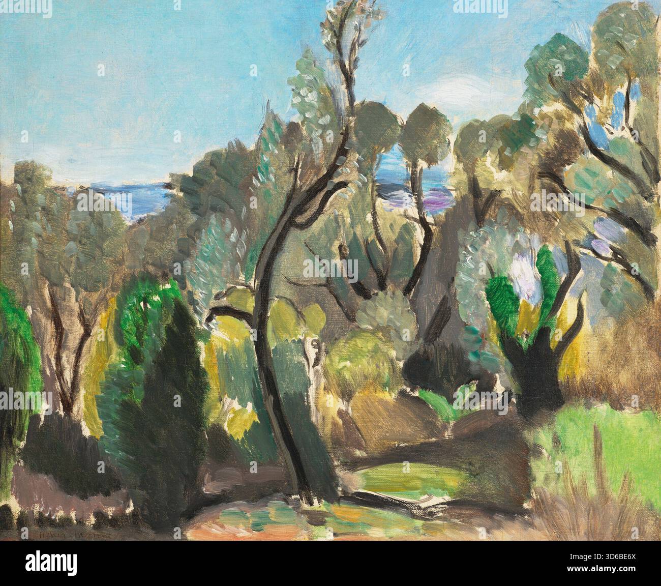 'Paysage aux environs de Nice ou les oliviers ou coin du Mont-Boron / paysage autour de Nice ou les oliviers ou coin du Mont-Boron (1918). Henri Matisse (français, 1869 ? 1954) » Banque D'Images