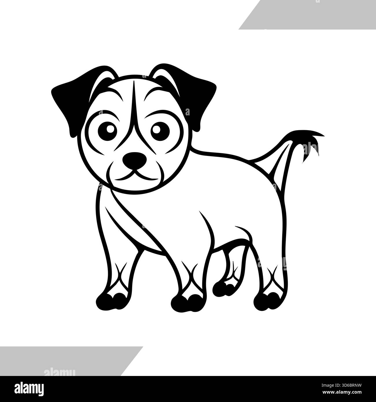 Illustration de la page de coloriage du contour du chien chiot mignon. Illustration vectorielle. Illustration de Vecteur