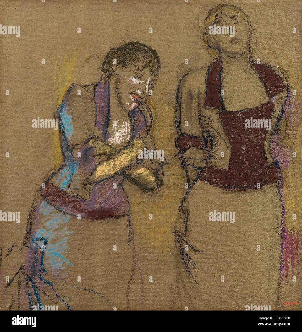 'Au CAF ?-concert, deux chanteuses (1878-1880). Edgar Degas (français, 1834-1917)' Banque D'Images