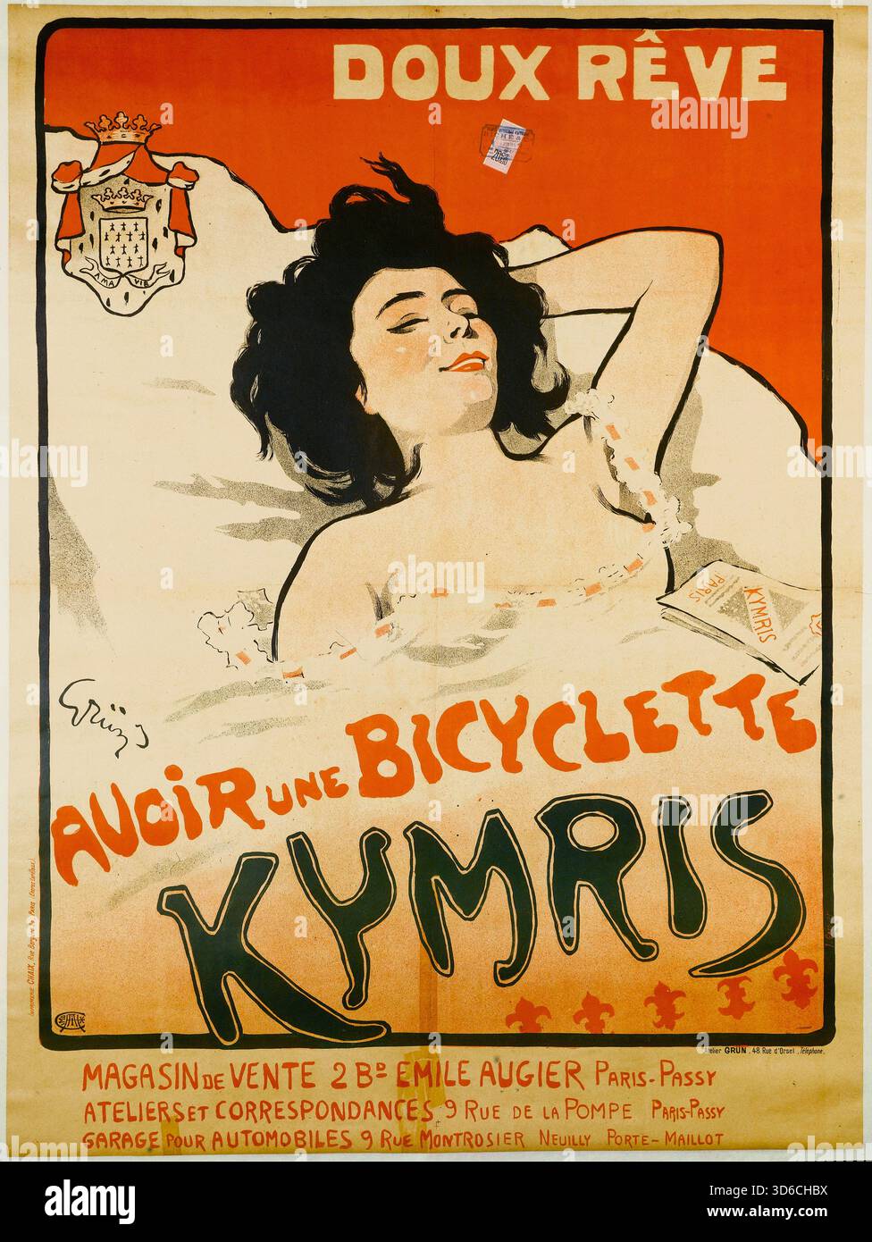 'Doux Reve, Avoir une bicyclette Kymris / Sweet Dream, Have a Kymris Bicycle (1898). Jules-Alexandre Gr?n (français, 1868-1934)' Banque D'Images
