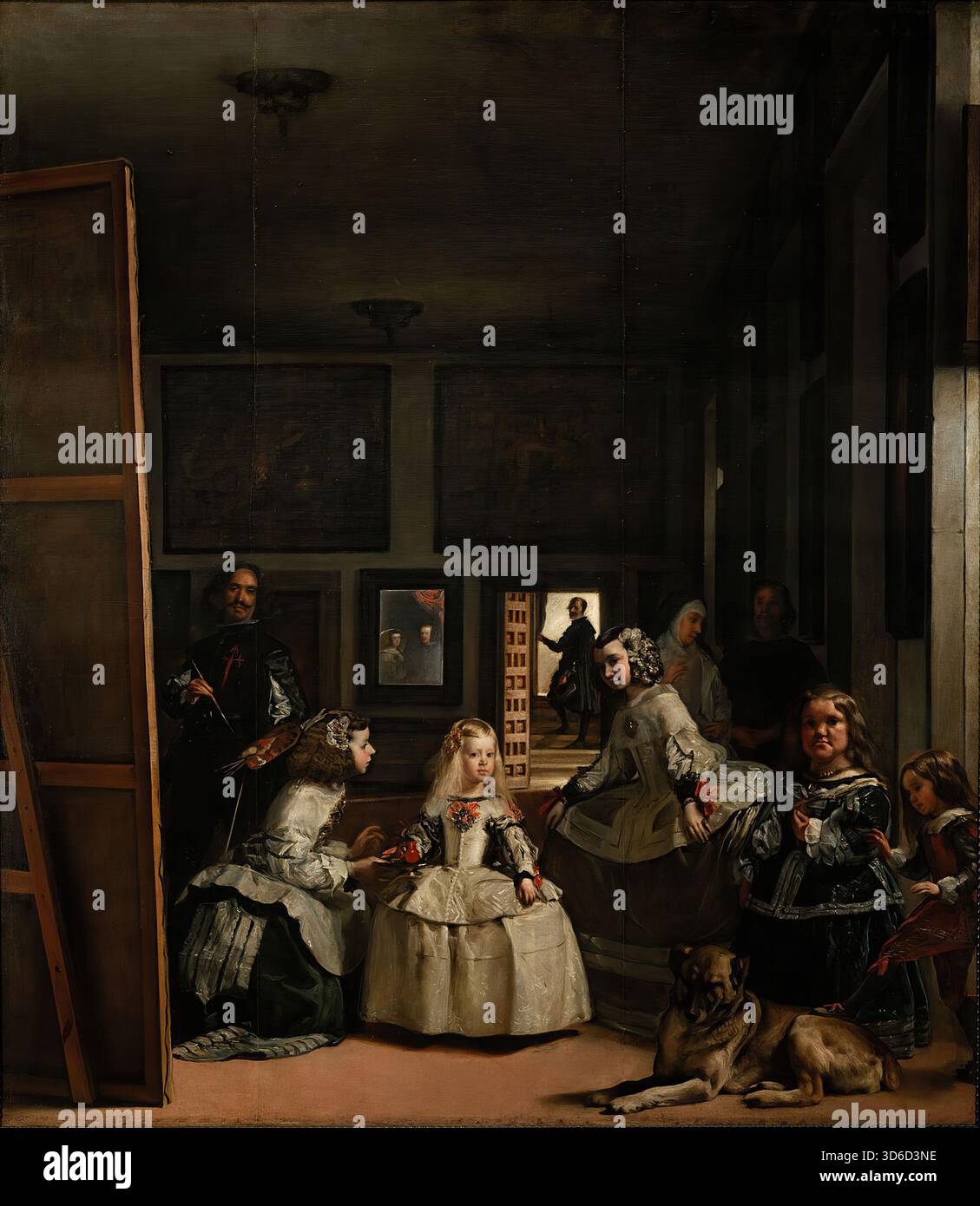 Las meninas (1656). Diego Vel?zquez (espagnol, 1599-1660). Une salle dans l'Alcazar royal de Madrid pendant le règne de Philippe IV, et présente plusieurs figures, les plus identifiables de la cour espagnole." Banque D'Images