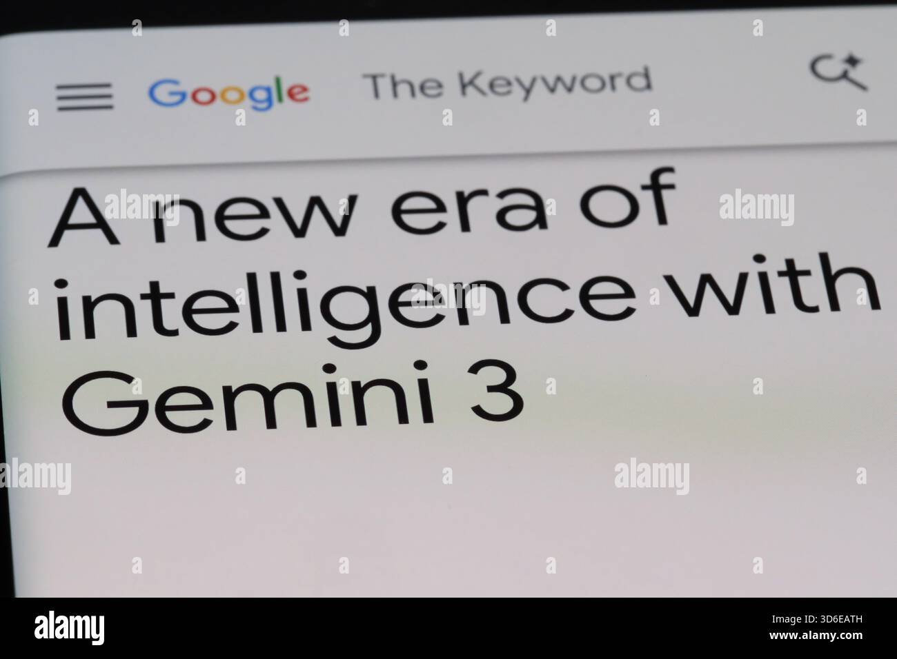 Shanghai, Chine-Nov.19th 2025 : modèle Gemini 3 ai sur le site Web Banque D'Images