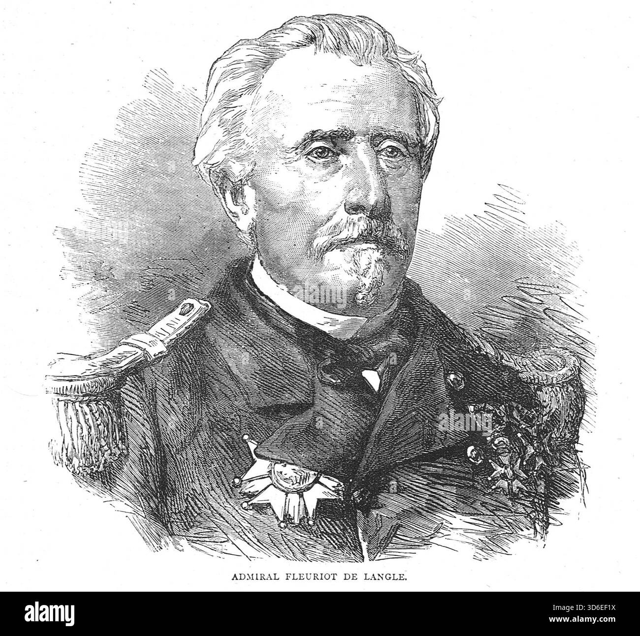 Amiral Fleuriot de Langle, chef de la flotte française, pendant la guerre franco-prussienne. Banque D'Images