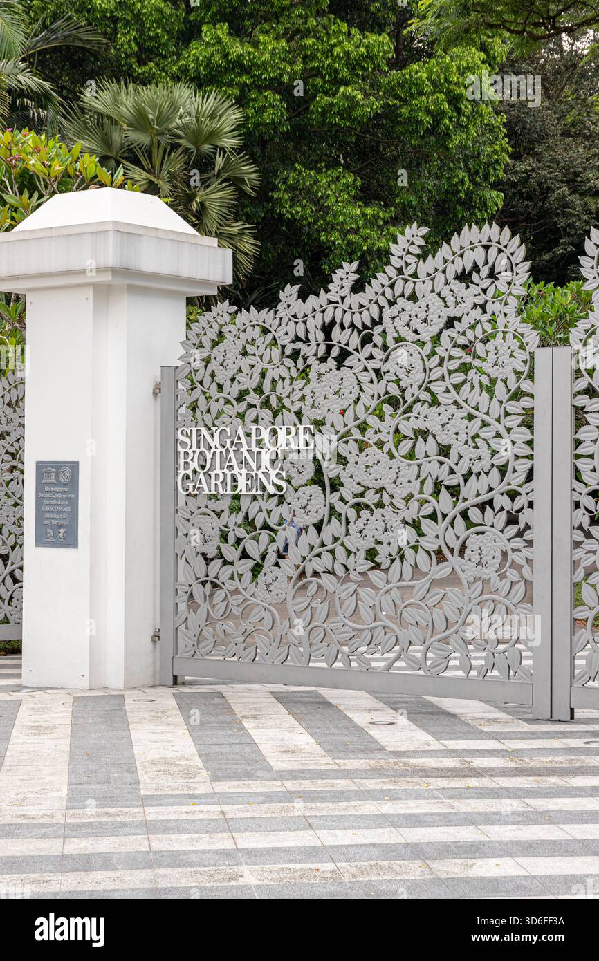 L'entrée Taglin Gate aux jardins botaniques de Singapour, Singapour, Asie du Sud-est Banque D'Images