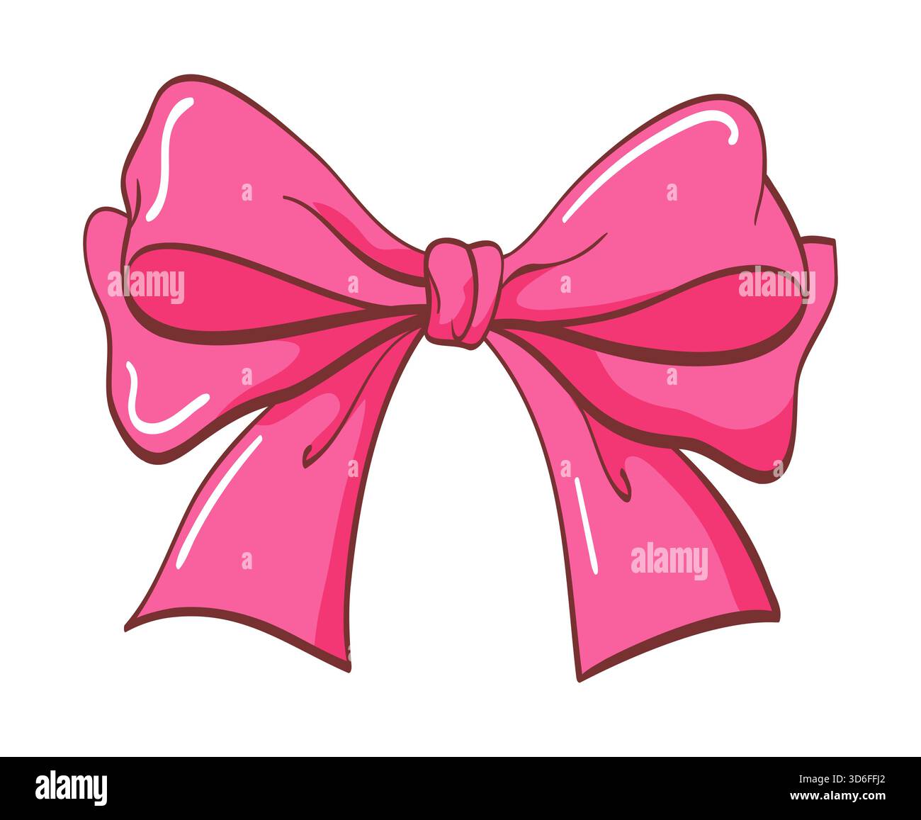 Cadeau rose classique ou noeud de cheveux Illustration de Vecteur