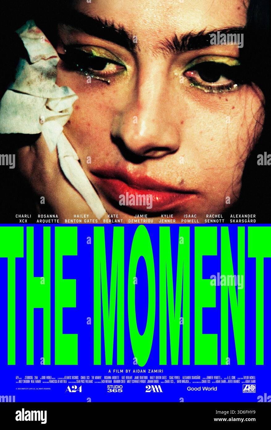 The moment (2026) réalisé par Aidan Zamiri avec Charli XCX, Alexander Skarsgård et Rosanna Arquette. Une pop star montante navigue dans les complexités de la gloire et de la pression de l'industrie tout en se préparant pour ses débuts dans l'arène. Affiche avancée AMÉRICAINE UNIQUEMENT POUR USAGE ÉDITORIAL. Crédit : BFA / A24 Banque D'Images
