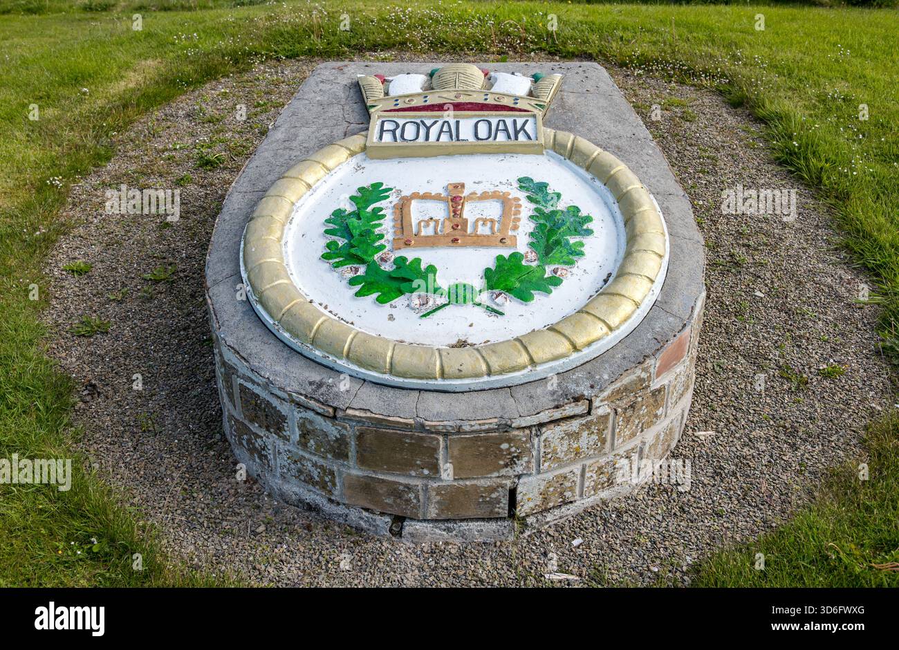 Mémorial en hommage aux vies perdues à Scapa Flow sur le cuirassé HMS Royal Oak en 1939, Orcades Islands, Écosse, Royaume-Uni Banque D'Images