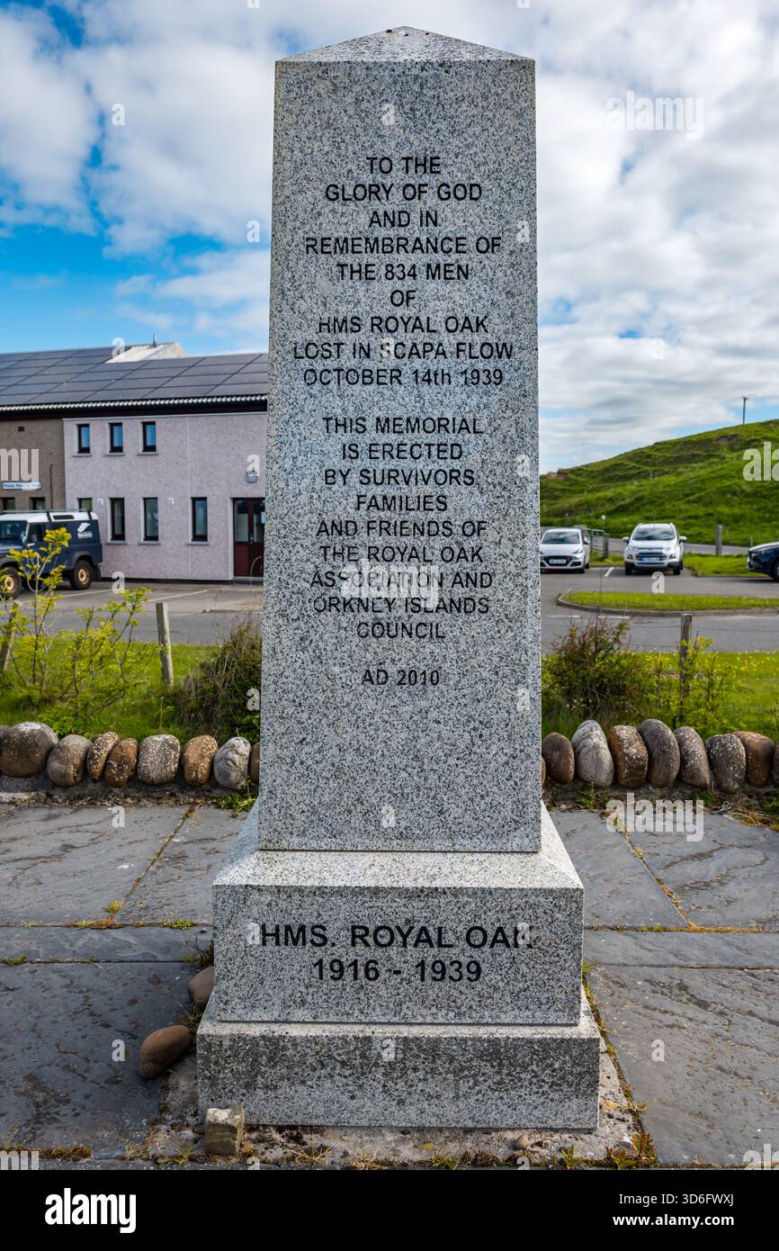 Mémorial en hommage aux vies perdues à Scapa Flow sur le cuirassé HMS Royal Oak en 1939, Orcades Islands, Écosse, Royaume-Uni Banque D'Images