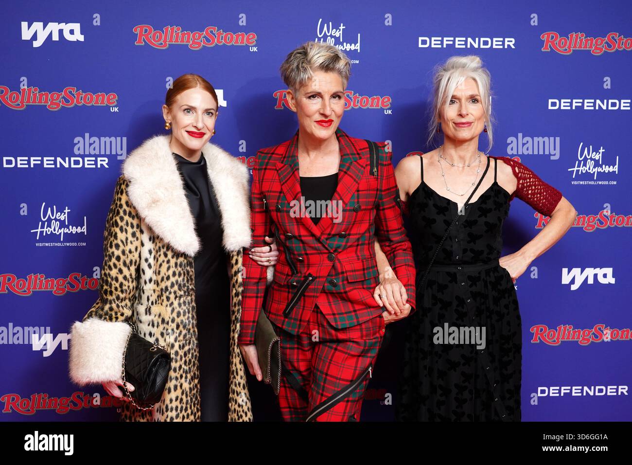 Rosalie Craig, Tamsin Greig et Amelia Bullmore assistent aux Rolling Stone UK Awards au Roundhouse, au nord-ouest de Londres. Date de la photo : jeudi 20 novembre 2025. Banque D'Images