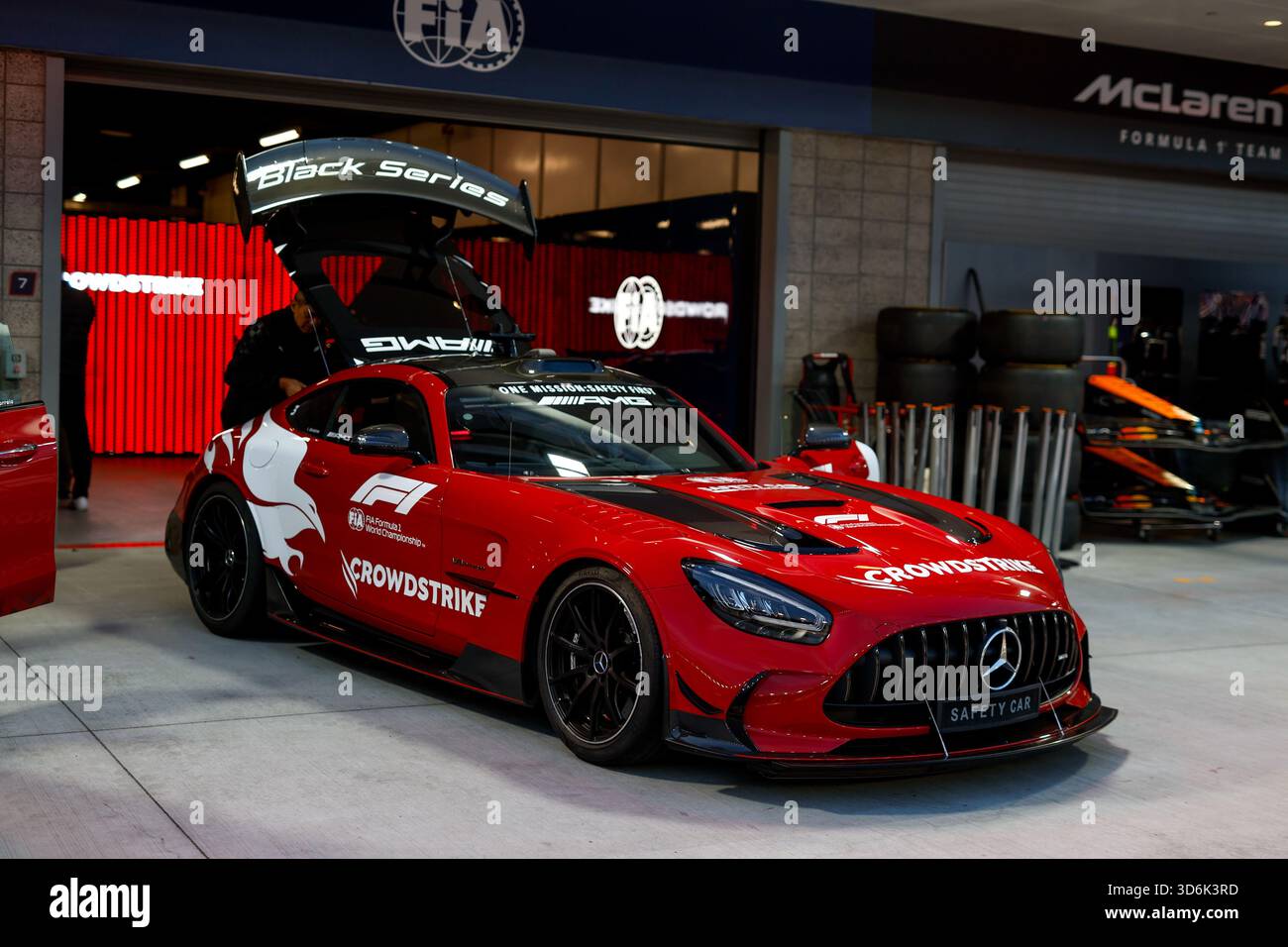 FIA Mercedes-AMG GT Black Series Safety car lors du Grand Prix de formule 1 de Las Vegas 2025, 22e manche du Championnat du monde de formule 1 2025 de la FIA du 21 au 23 novembre 2025 sur le Las Vegas Strip circuit, à Paradise, Nevada, États-Unis d'Amérique Banque D'Images