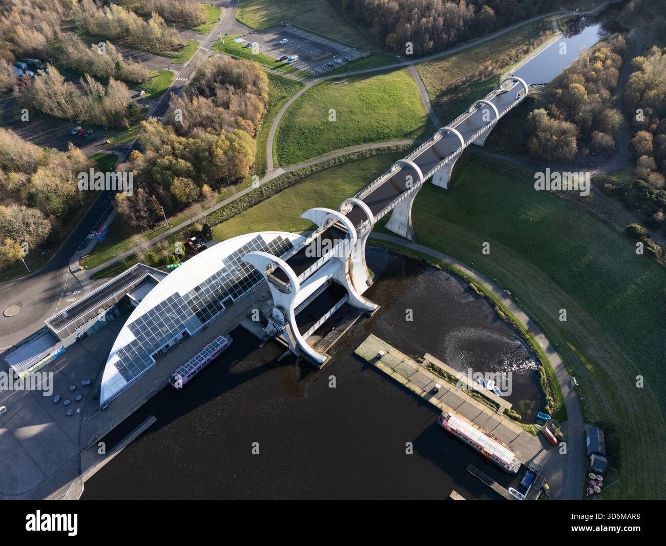 Ascenseur de bateau de canal rotatif de roue de Falkirk, Falkirk Écosse Banque D'Images