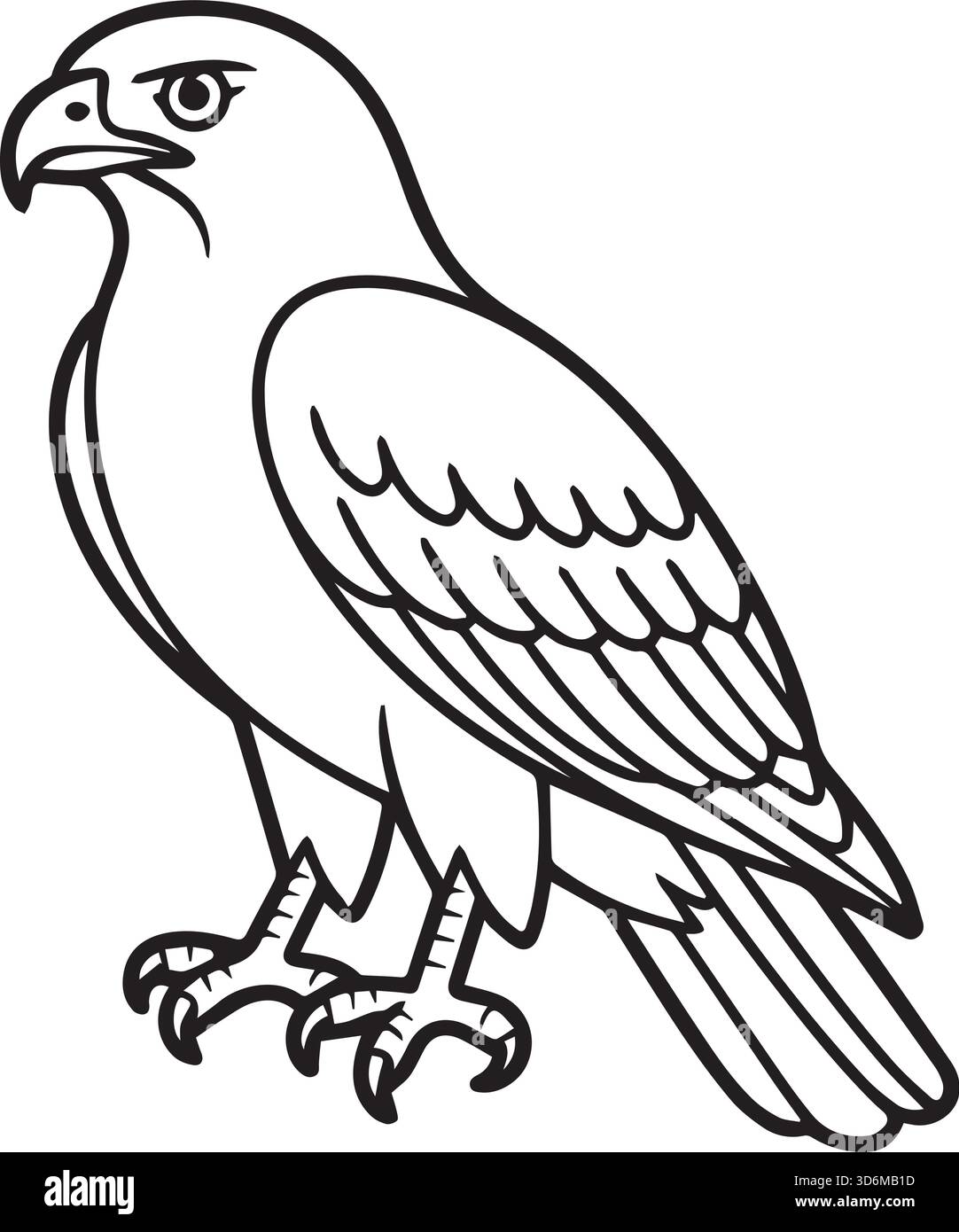 Page de coloriage vectoriel d'illustration Hawk Illustration de Vecteur