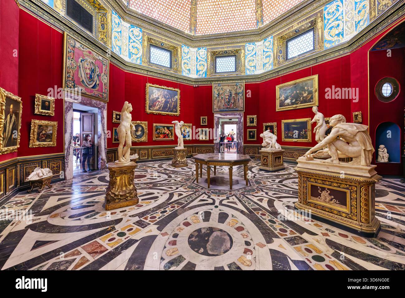 La galerie Tribune (degli Tribuna) dans la galerie Uffizi, Florence, Toscane, Italie Banque D'Images