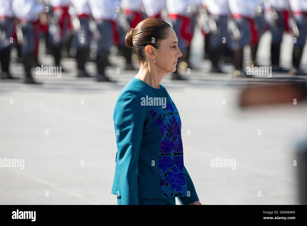 Mexico, Mexique. 20 novembre 2025. Le président mexicain Claudia Sheinbaum dirige la commémoration de l'anniversaire de la Révolution mexicaine Banque D'Images