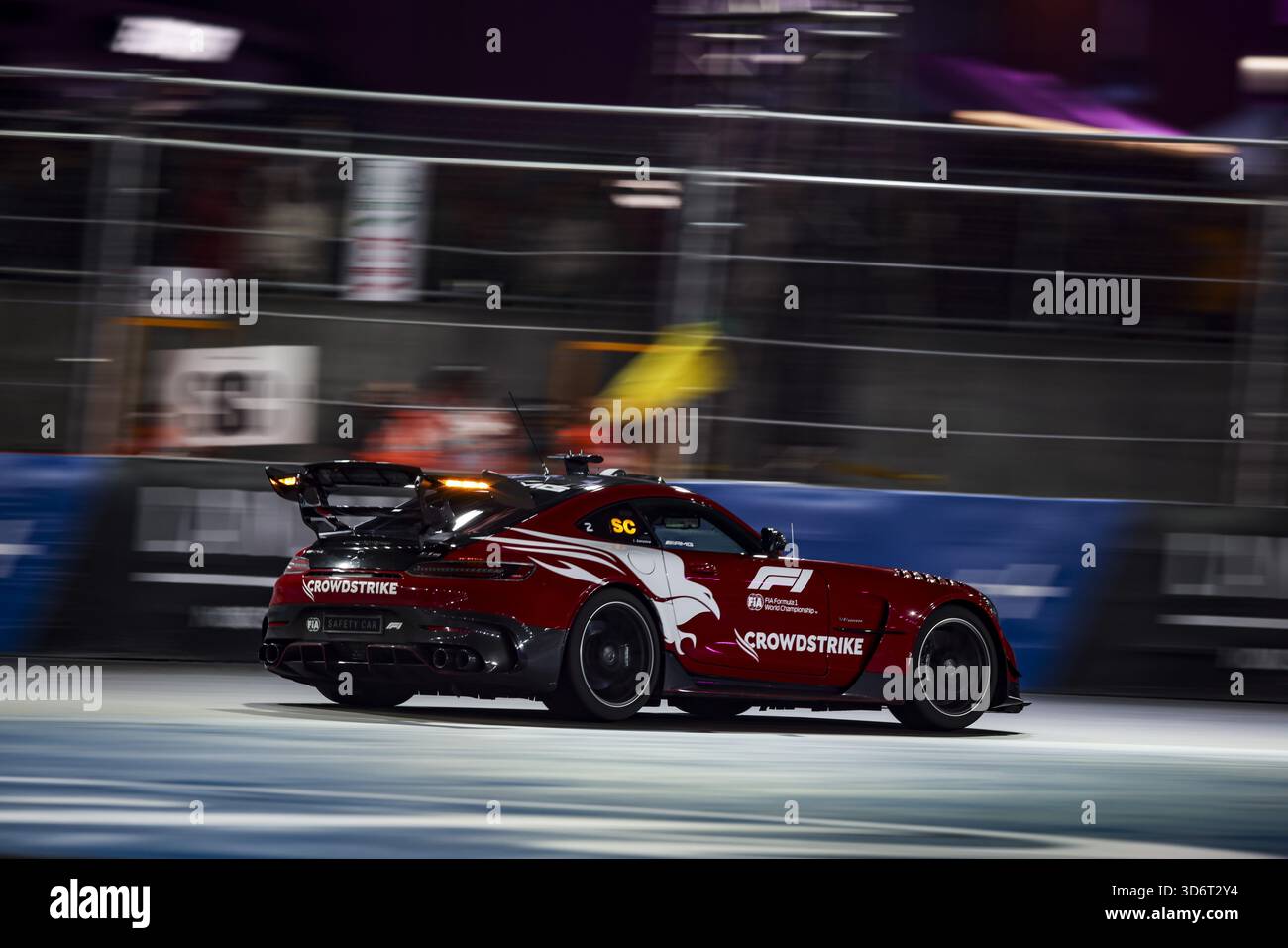 FIA Mercedes-AMG GT Black Series Safety car lors du Grand Prix de formule 1 de Las Vegas 2025, 22e manche du Championnat du monde de formule 1 2025 de la FIA du 21 au 23 novembre 2025 sur le Las Vegas Strip circuit, à Paradise, Nevada, États-Unis d'Amérique Banque D'Images