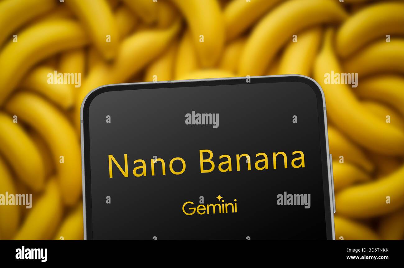 Application nano Banana de Google Gemini Banque D'Images