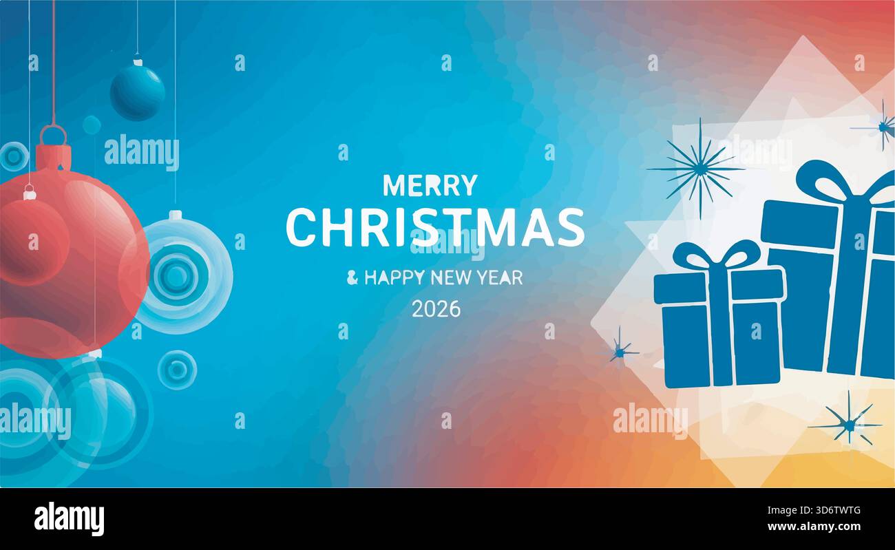 Joyeux Noël et bonne année. Illustration vectorielle pour la bannière de site Web bannière de médias sociaux carte de voeux, affiches, couvertures, affaires et marketing Illustration de Vecteur