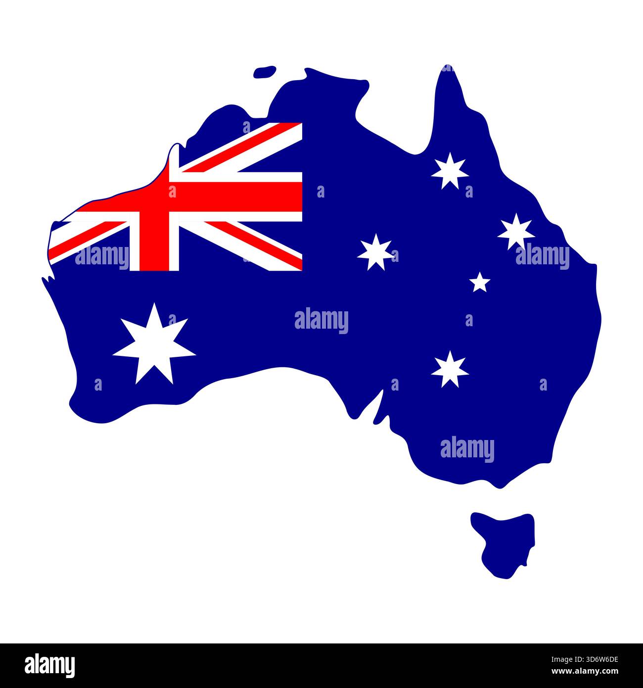 Carte isolée de l'Australie remplie d'éléments de drapeau national pour l'illustration vectorielle d'utilisation patriotique et éducative Illustration de Vecteur