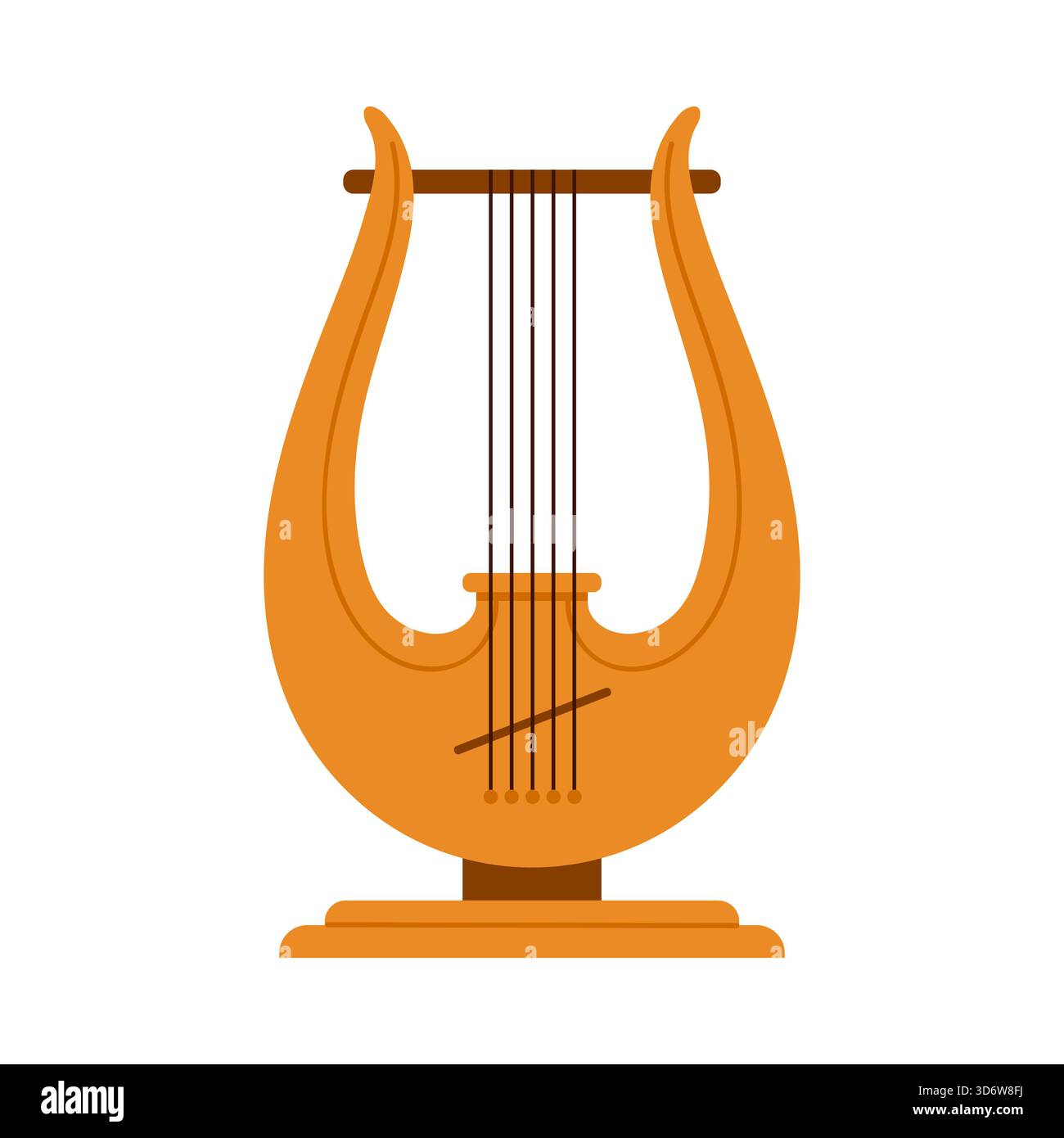 Instrument traditionnel de lyre chypriote isolé sur fond blanc pour l'illustration vectorielle de concepts d'histoire et de culture Illustration de Vecteur
