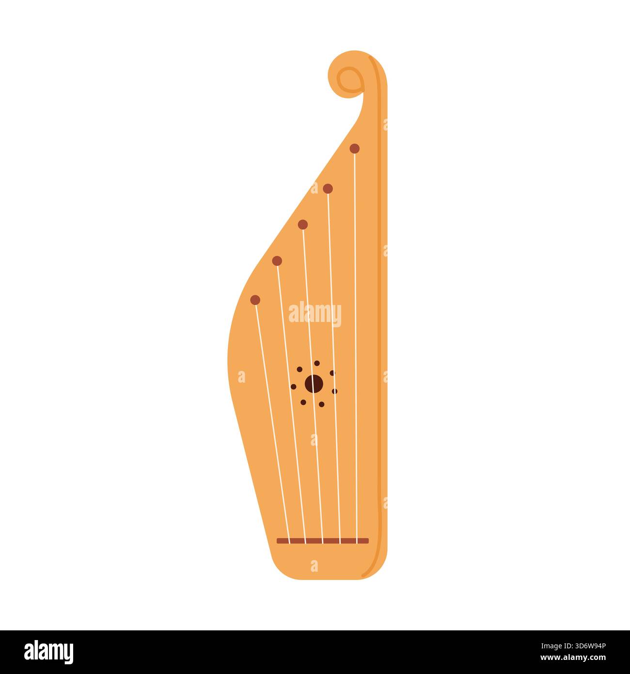 Instrument à cordes traditionnel kantele finlandais isolé sur fond blanc pour l'illustration vectorielle de musique et de culture Illustration de Vecteur