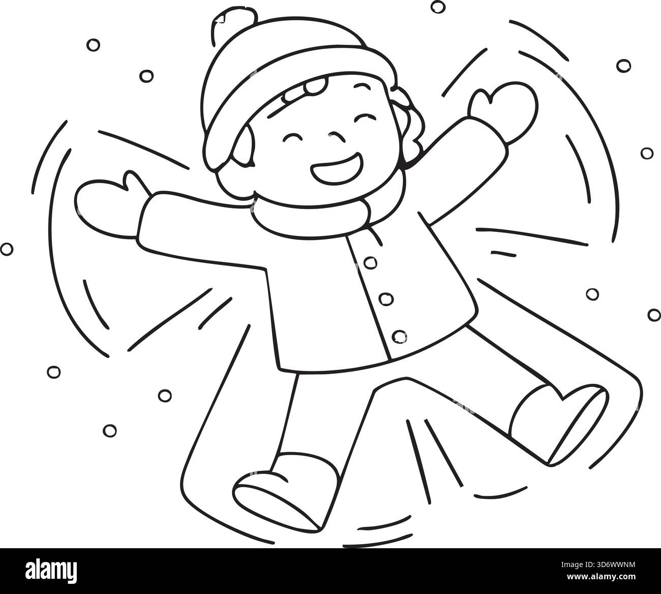 Livre de coloriage d'hiver pour enfants sur fond transparent Illustration de Vecteur