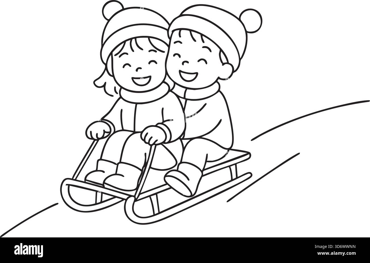 Livre de coloriage d'hiver pour enfants sur fond transparent Illustration de Vecteur