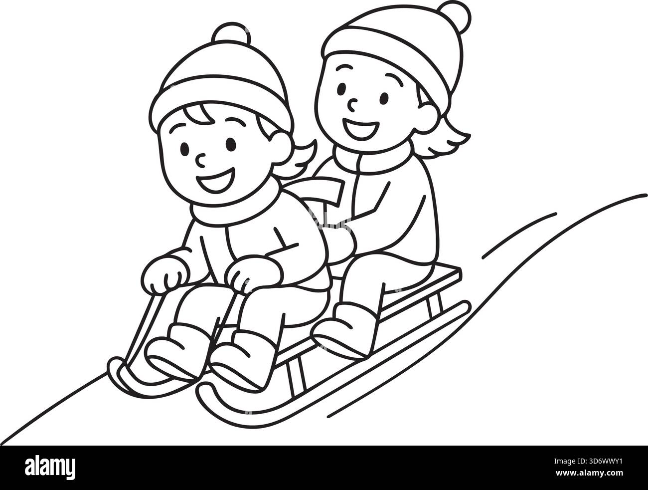 Livre de coloriage d'hiver pour enfants sur fond transparent Illustration de Vecteur