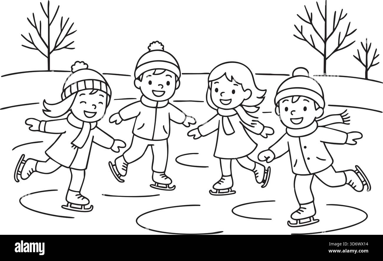 Livre de coloriage d'hiver pour enfants sur fond transparent Illustration de Vecteur