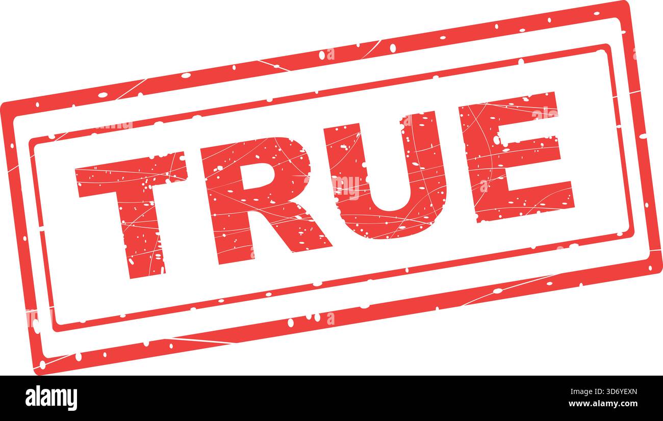 illustration vectorielle rouge texture usée tampon en caoutchouc texte vrai Illustration de Vecteur