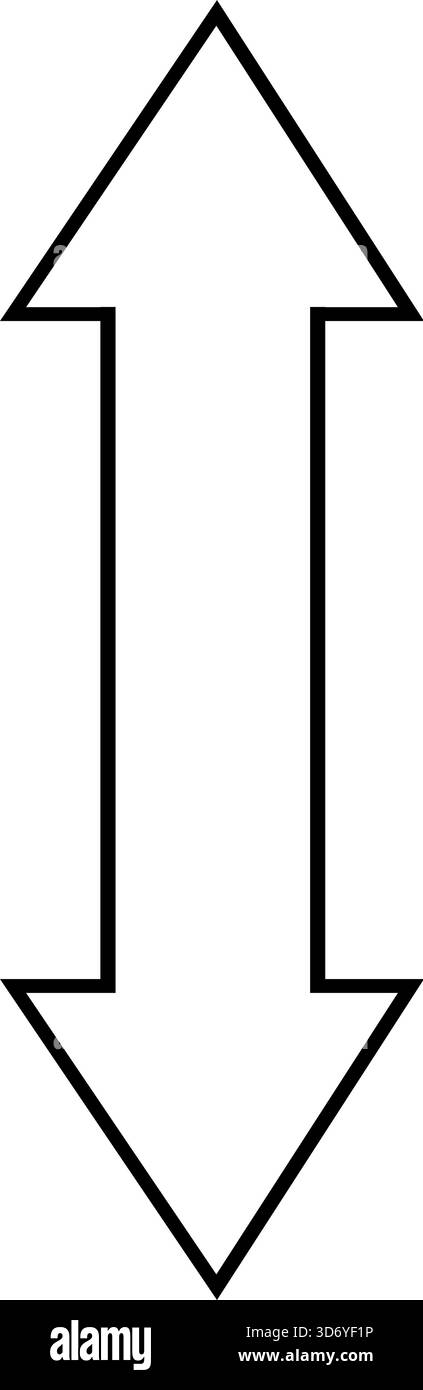 illustration vectorielle dessinant un symbole de flèche noir et blanc indiquant une double signification sens haut et bas Illustration de Vecteur
