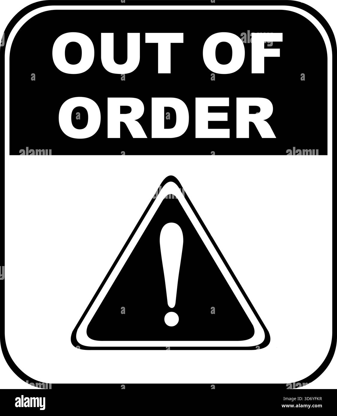 illustration vectorielle affiche noire et blanche hors d'ordre icône de concept de signalisation Illustration de Vecteur