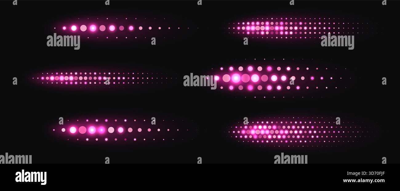 Formes demi-teintes roses, éléments dynamiques brillants fabriqués à partir de pois étincelants. Illustration de Vecteur