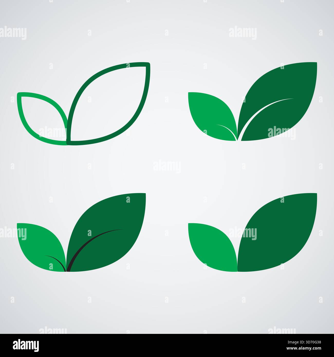 Nature Leaf Symbol Pack éléments de conception éco-logo minimaliste Illustration de Vecteur