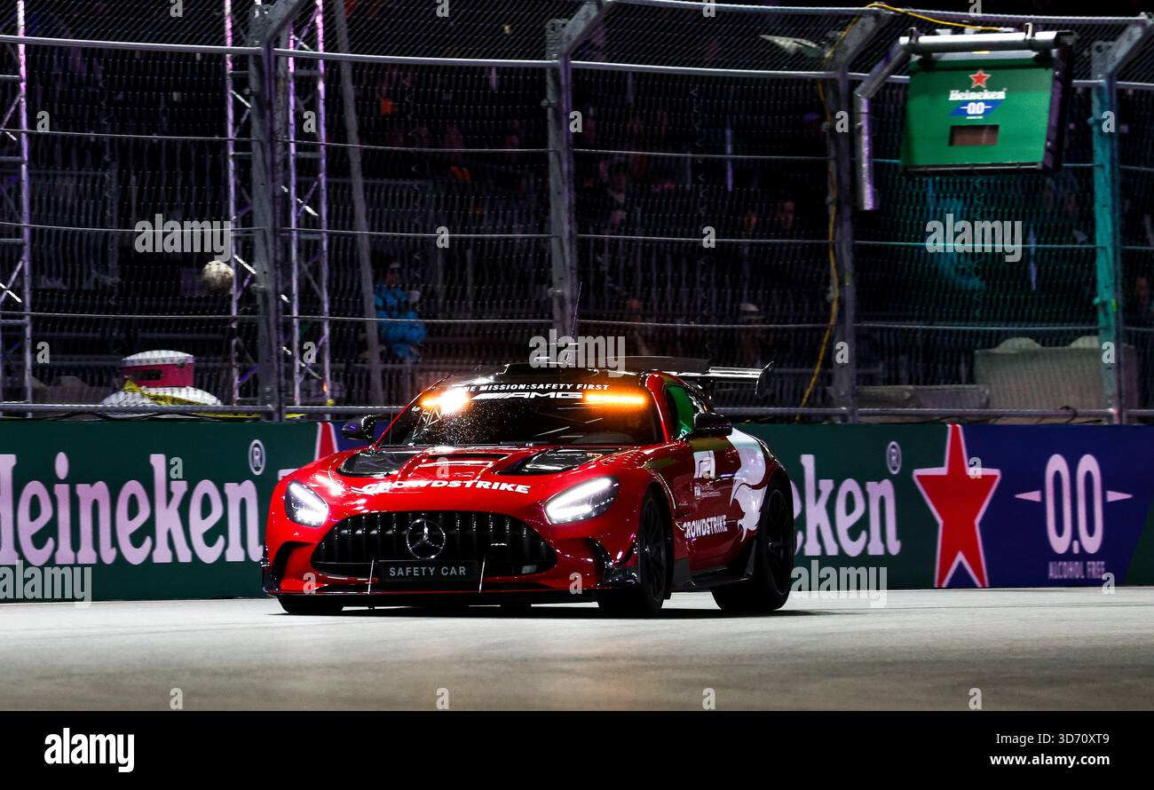 FIA Mercedes-AMG GT Black Series Safety car lors du Grand Prix de formule 1 de Las Vegas 2025, 22e manche du Championnat du monde de formule 1 2025 de la FIA du 21 au 23 novembre 2025 sur le Las Vegas Strip circuit, à Paradise, Nevada, États-Unis d'Amérique Banque D'Images