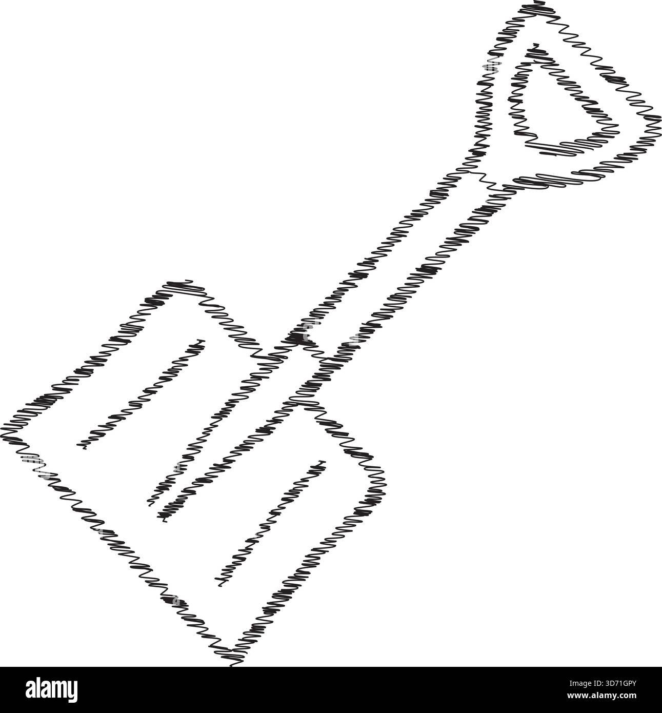 Une pelle à pointe carrée robuste illustrée en traits gras montrant la tige du manche et la tête de bêche Illustration de Vecteur