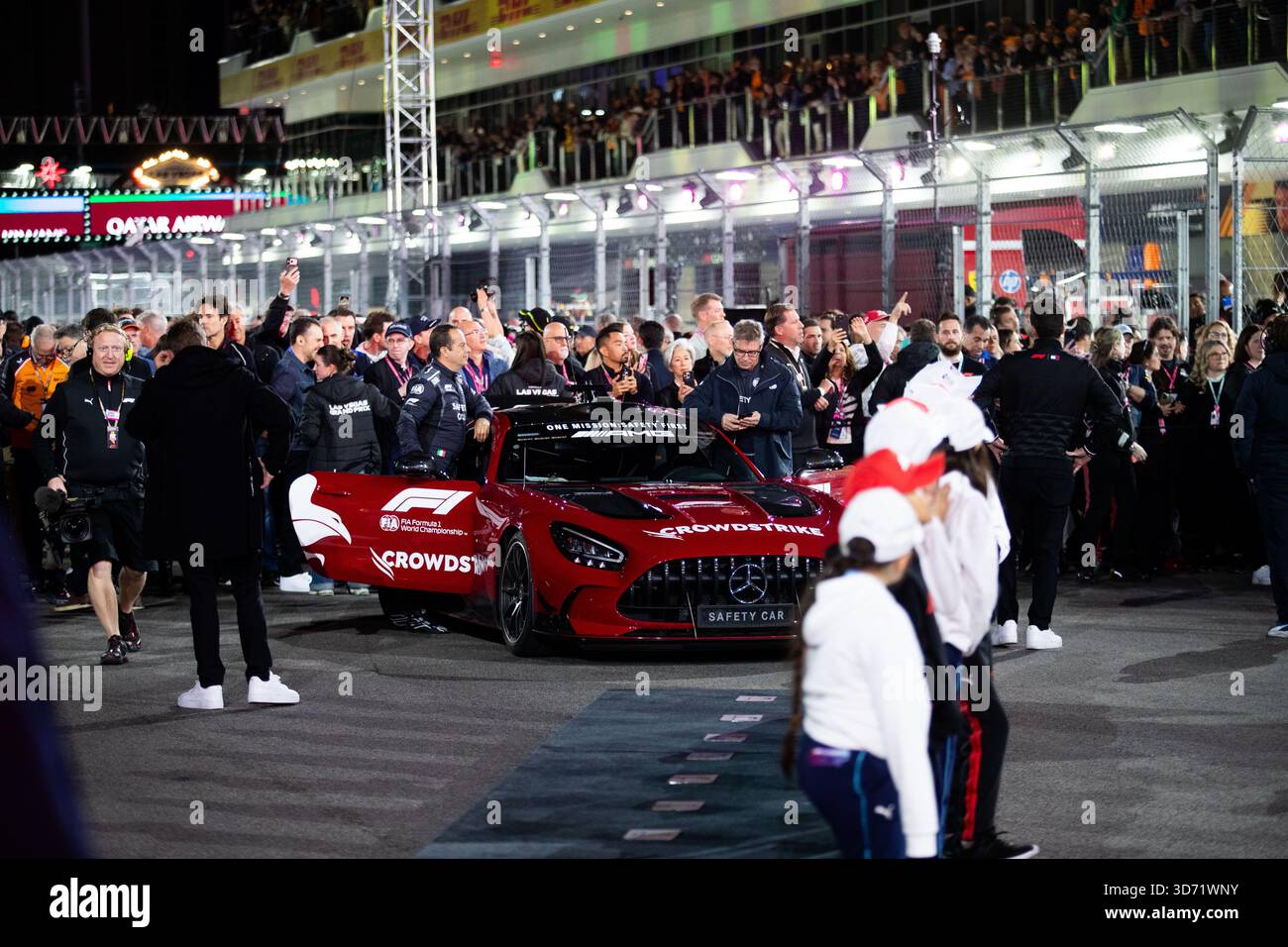 FIA Mercedes-AMG GT Black Series Safety car lors du Grand Prix de formule 1 de Las Vegas 2025, 22e manche du Championnat du monde de formule 1 2025 de la FIA du 21 au 23 novembre 2025 sur le Las Vegas Strip circuit, à Paradise, Nevada, États-Unis d'Amérique Banque D'Images