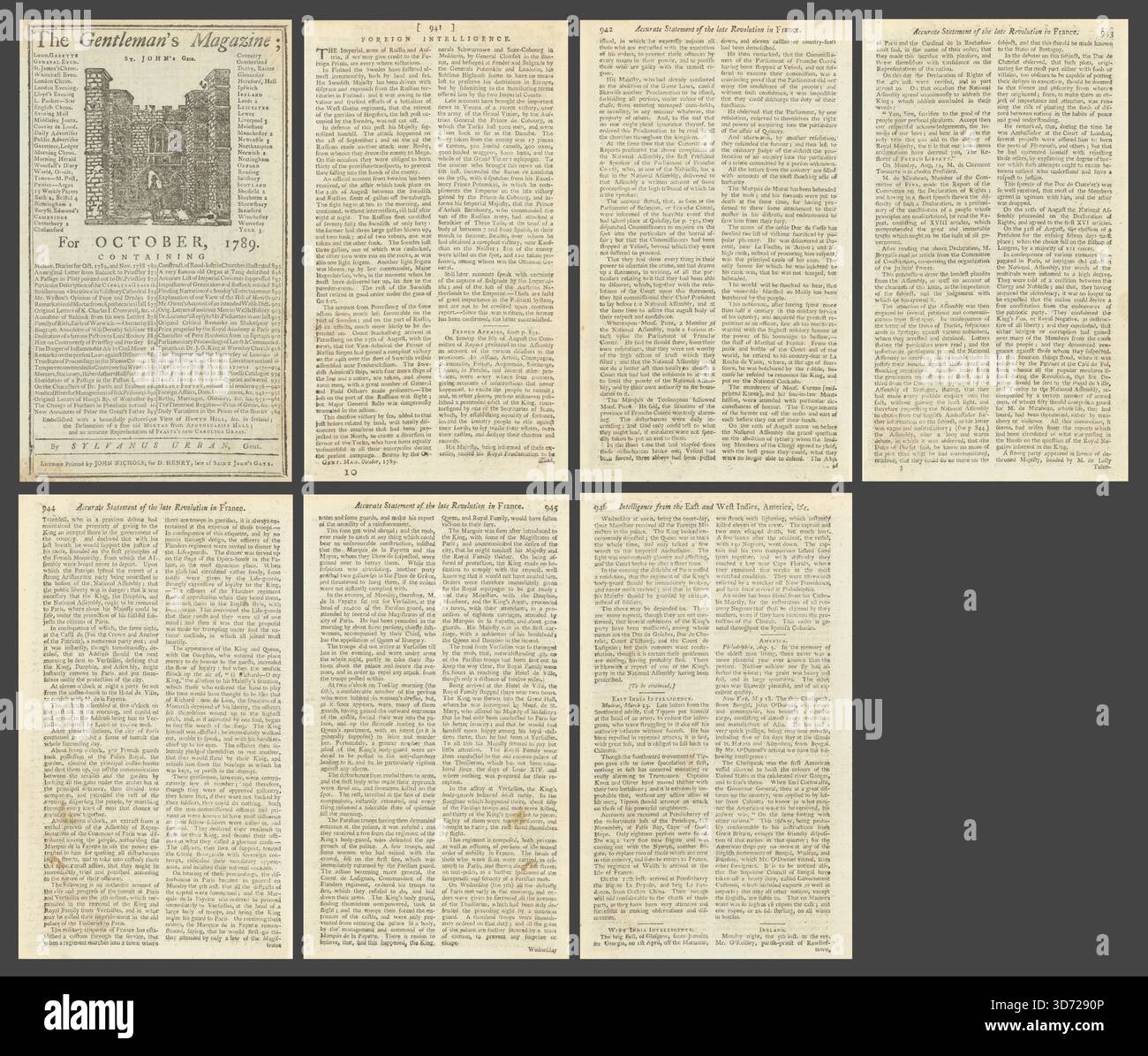 Reportage de la Révolution française. Déclaration des droits. Marche sur Versailles 1789 Banque D'Images