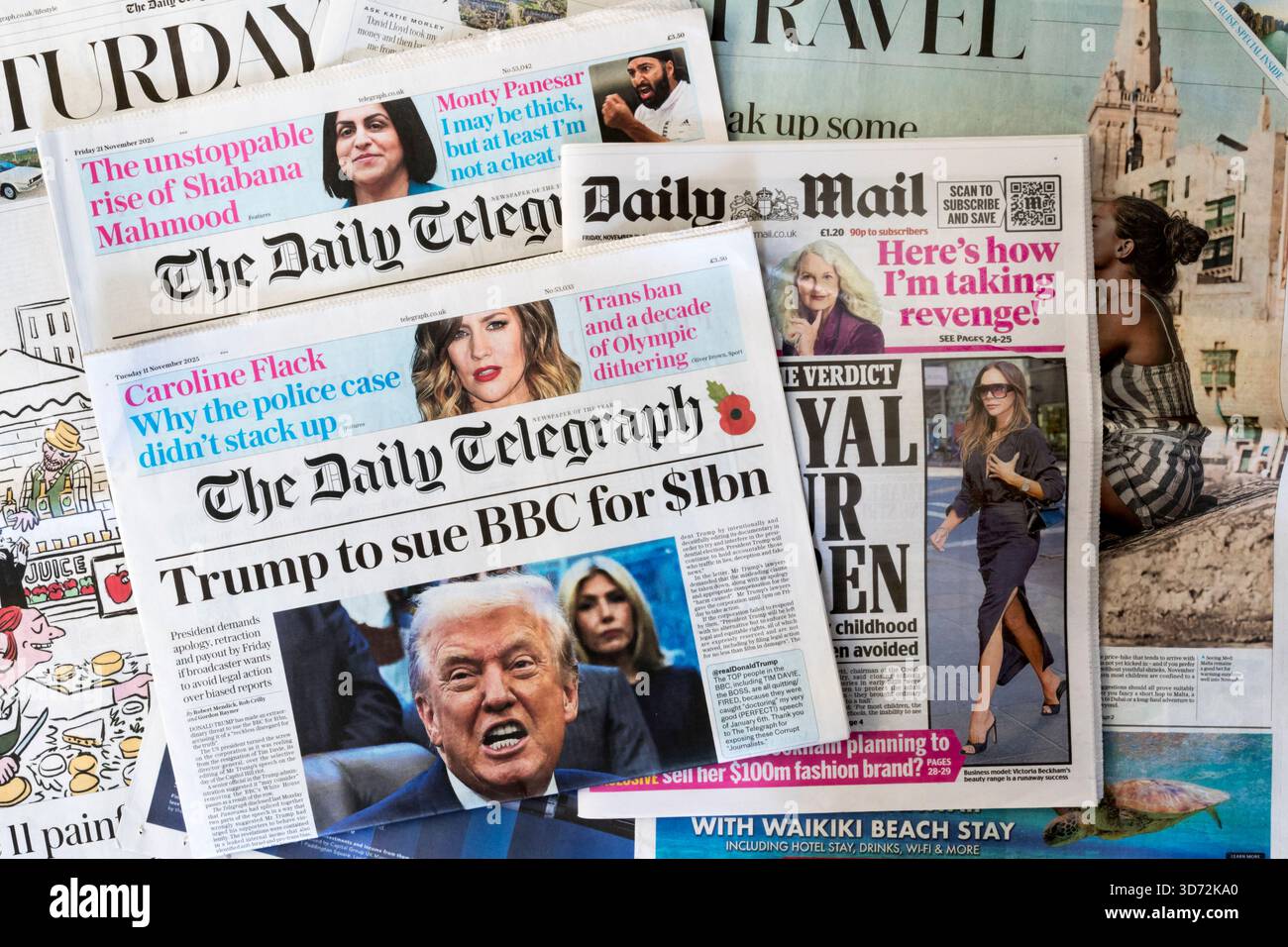 Daily Telegraph et Daily mail. Banque D'Images
