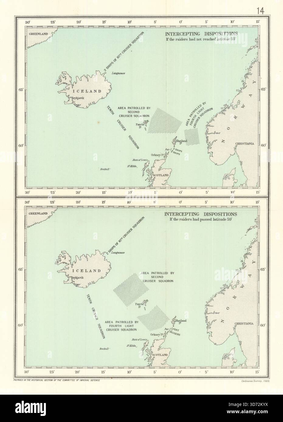 La campagne allemande de sous-marins de l'Atlantique interceptant les dispositions octobre 1917. WW1 1928 carte Banque D'Images