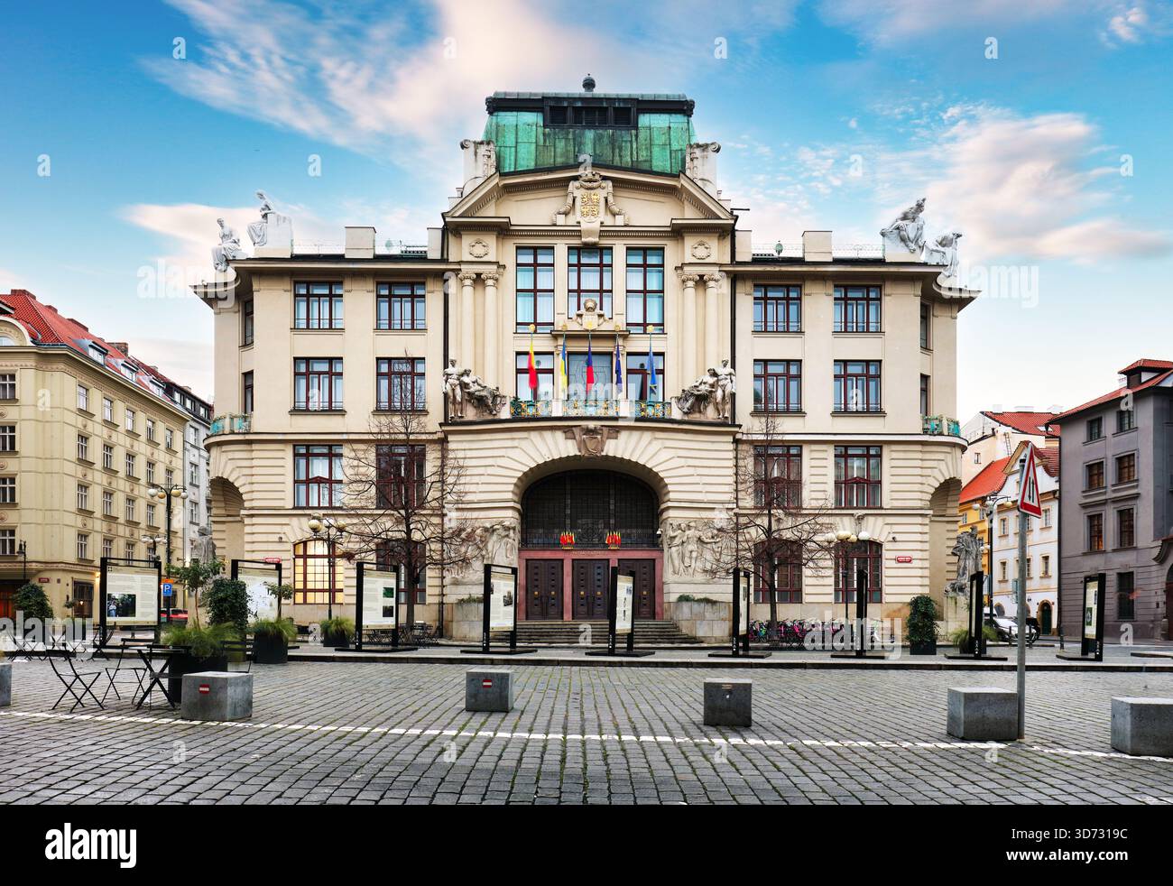 Prague nouvel hôtel de ville dans le centre de la vieille ville, Tchéquie Banque D'Images