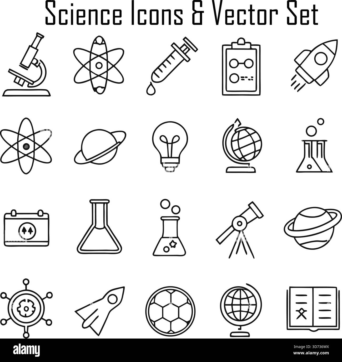 Laboratoire, chimie, biologie, symboles de recherche Illustration de Vecteur