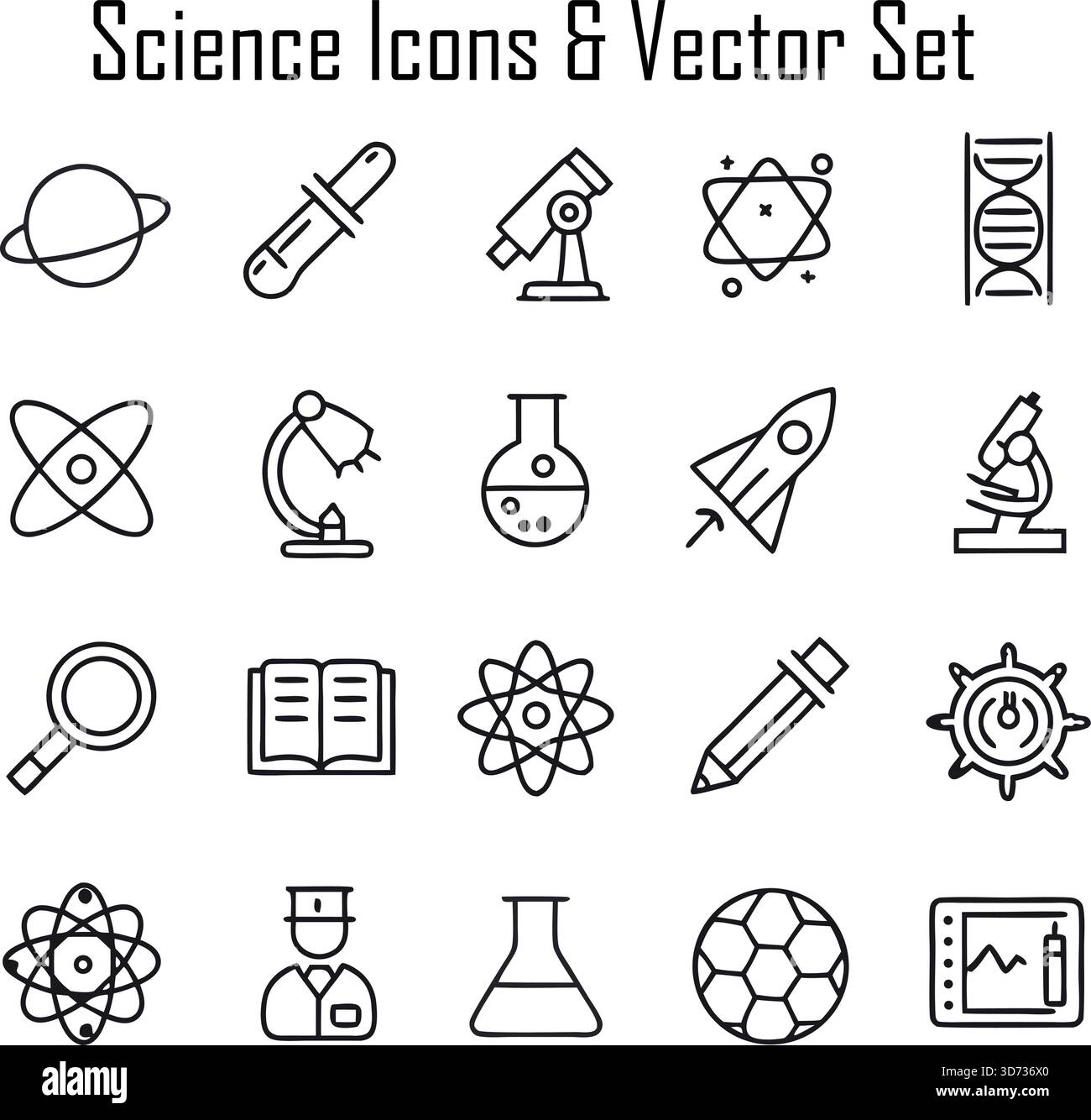 Laboratoire, chimie, biologie, symboles de recherche Illustration de Vecteur