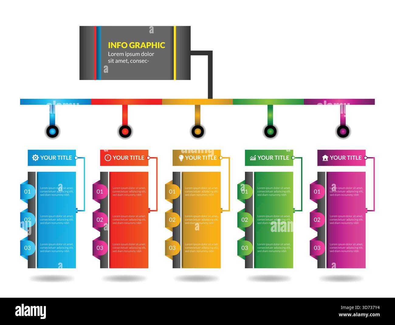 Modèle d'infographie d'entreprise. Concept de chronologie pour la présentation, le rapport, l'infographie et l'illustration vectorielle de visualisation de données d'entreprise Illustration de Vecteur