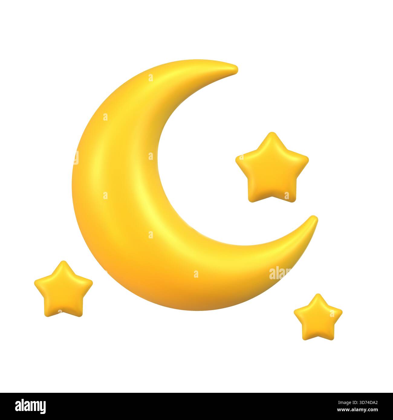 Croissant de lune doré avec étoiles Illustration de Vecteur