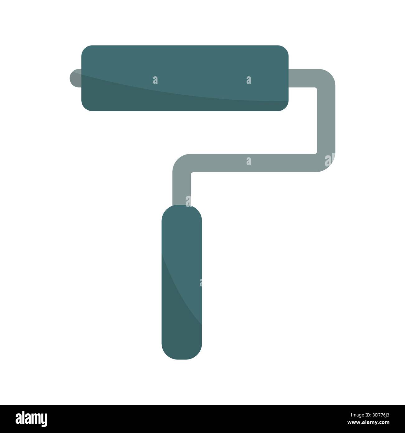 Outil pour rouleau à peindre. Instrument de construction. Poignée bleue. Illustration de réparation vectorielle. Illustration de Vecteur